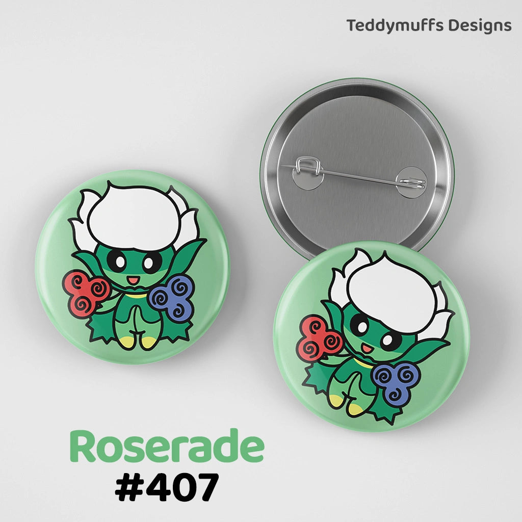 Roserade Button Pin