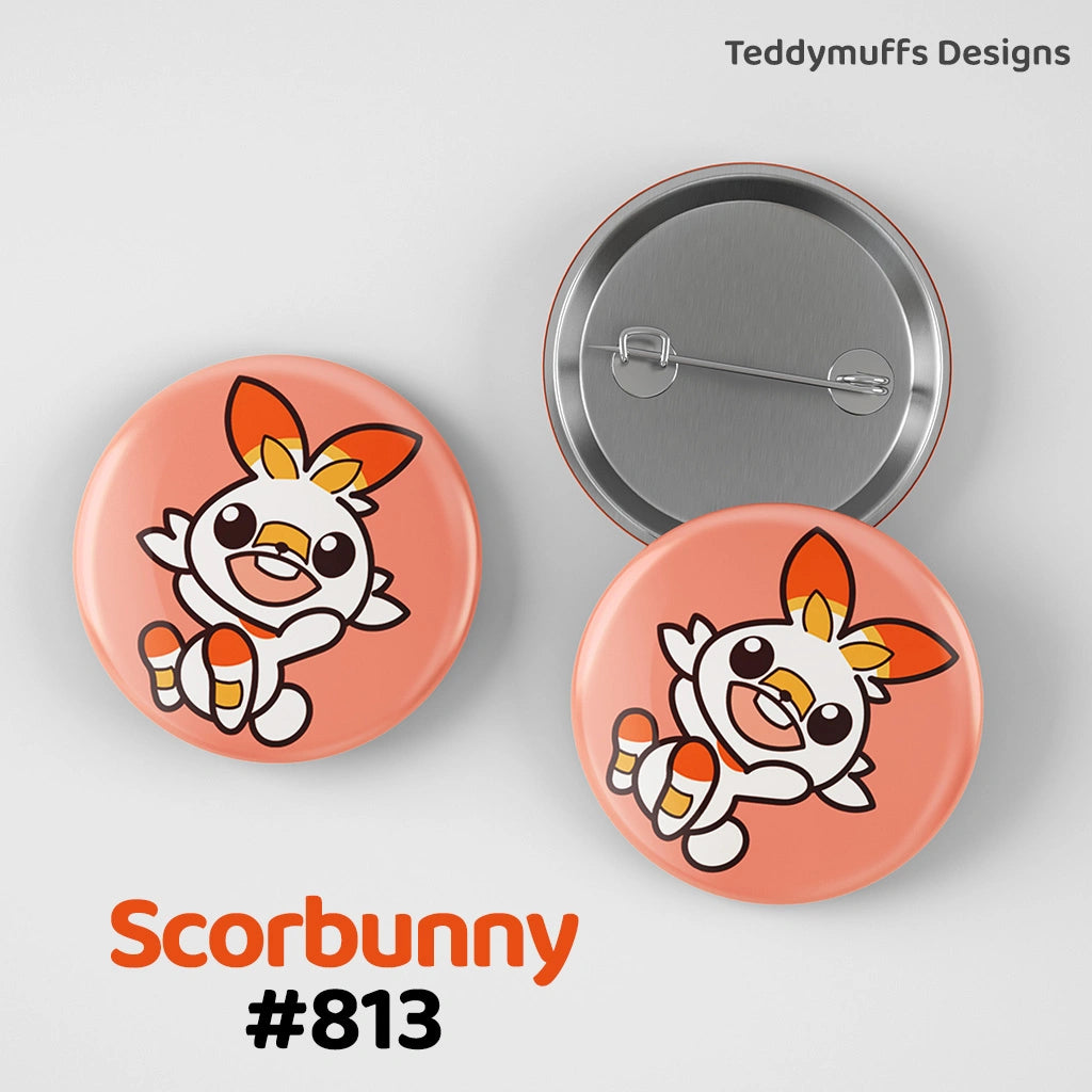 Scorbunny Button Pin