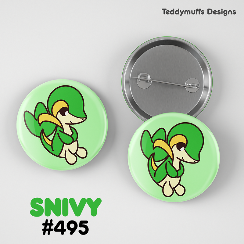 Snivy Button Pin