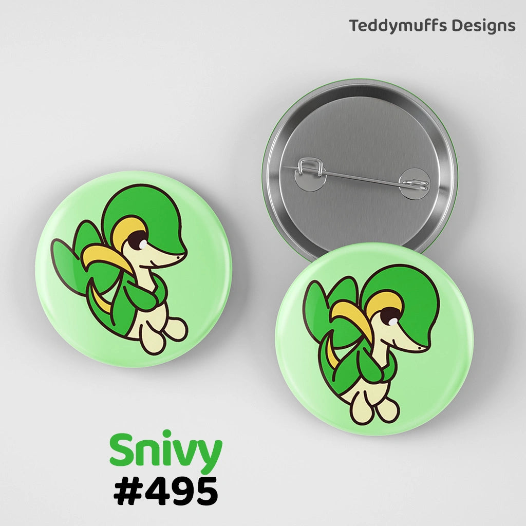 Snivy Button Pin