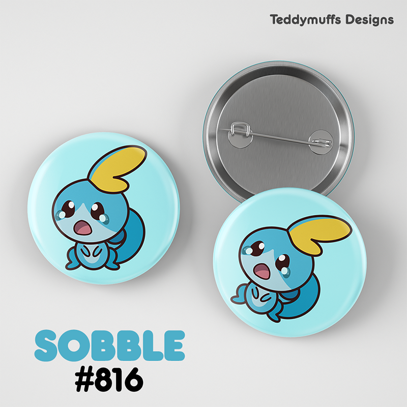 Sobble Button Pin