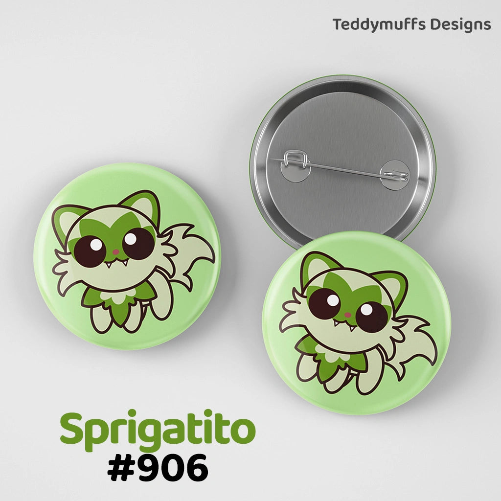 Sprigatito Button Pin