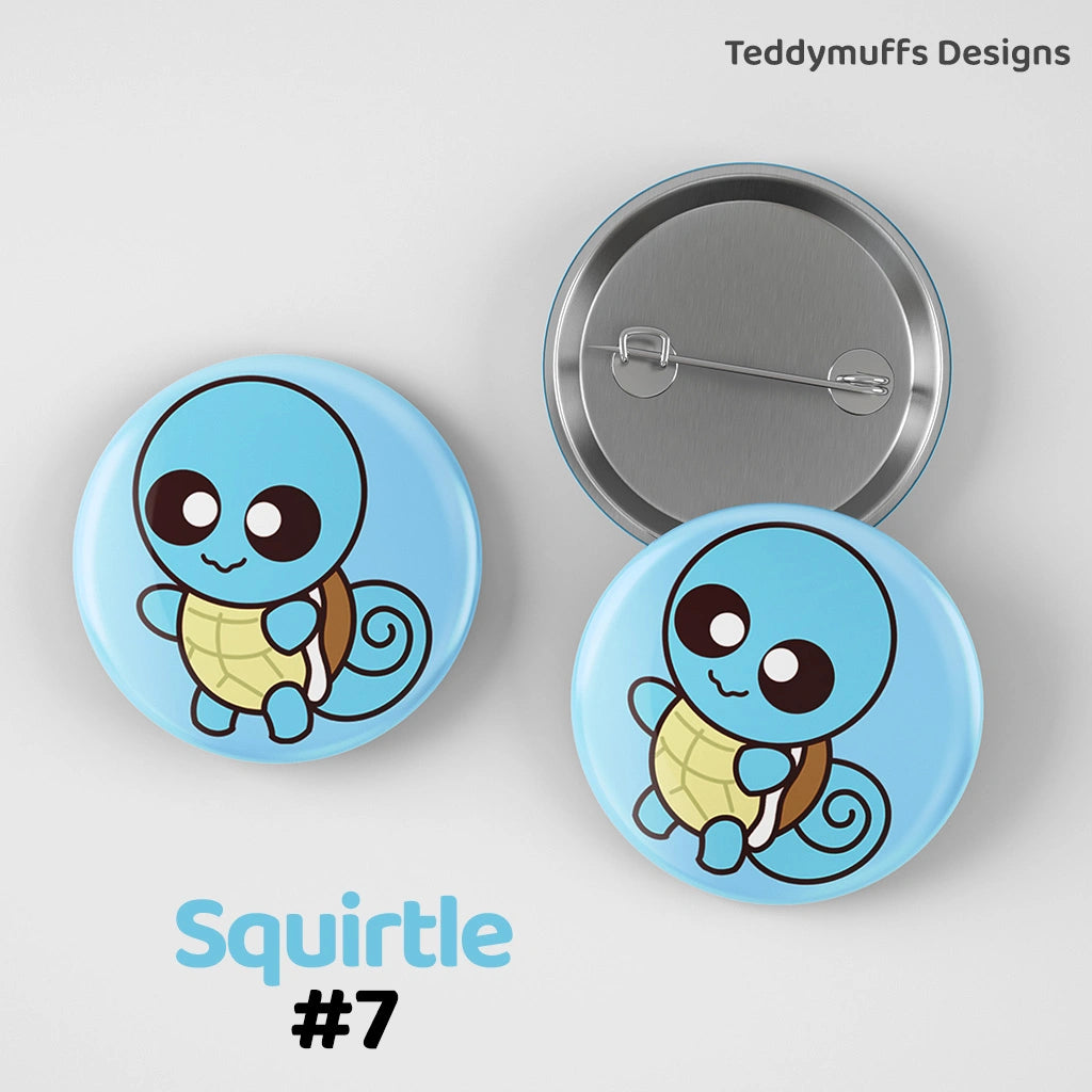 Squirtle Button Pin