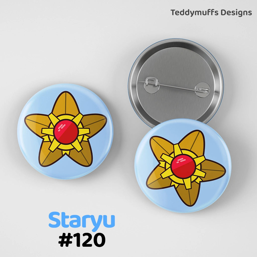 Staryu Button Pin