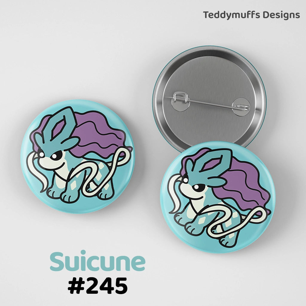 Suicune Button Pin