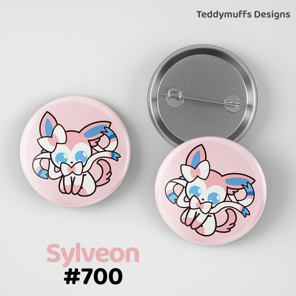 Sylveon Button Pin