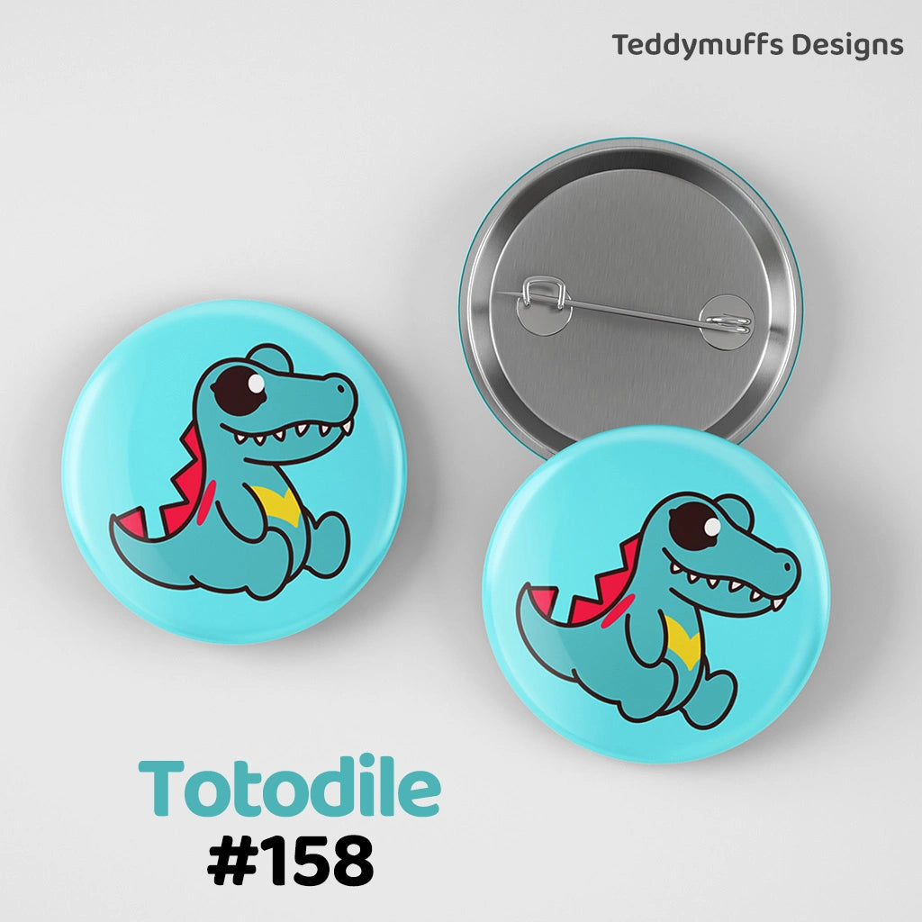 Totodile Button Pin