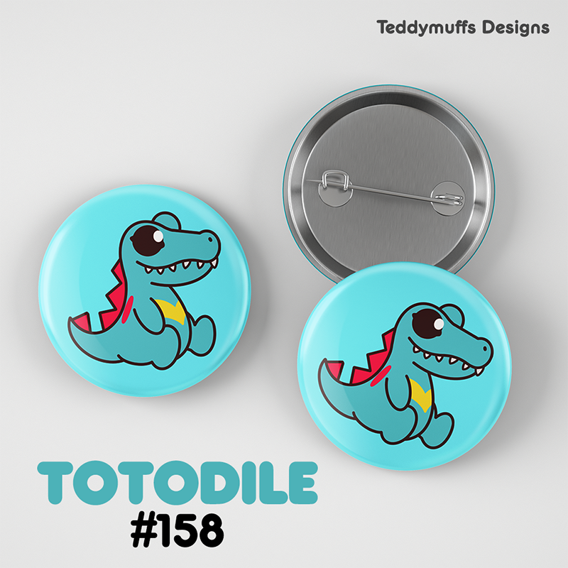 Totodile Button Pin