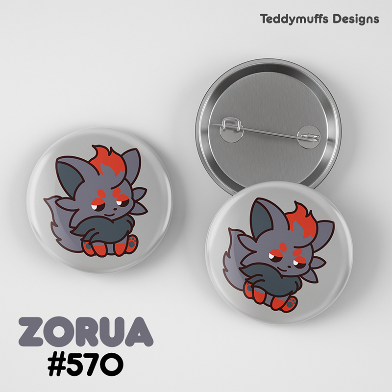 Zorua Button Pin