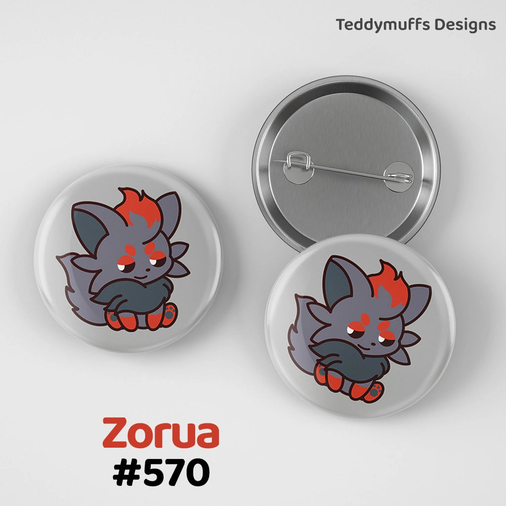 Zorua Button Pin