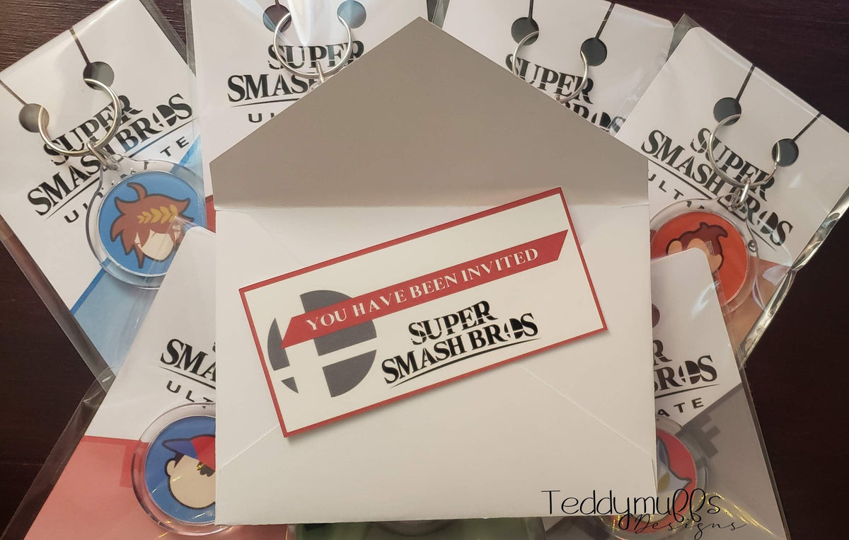 Invitation Envelope -- Super Smash Bros - Teddymuffs Designs