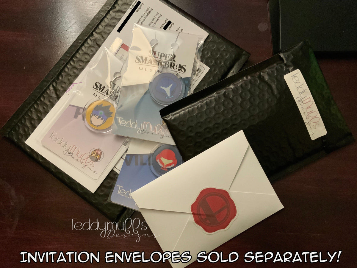 Invitation Envelope -- Super Smash Bros - Teddymuffs Designs